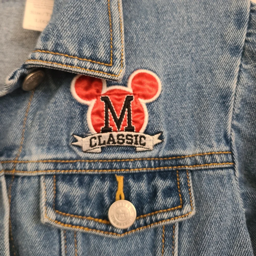Mickey & Co Unisex Kids Sz L (6X) Blue Denim Disney Classic Mickey Mouse Jacket